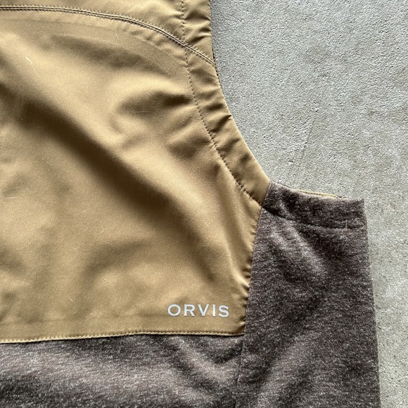 Orvis Vest Mens Size XL Brown Full Zip Performance Fishing Stretch - Picture 4 of 8